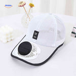 photo produit de la casquette Solarix blanche avec ventilateur solaire www.middo.fr