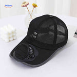 photo produit de la casquette Solarix noire avec ventilateur solaire www.middo.fr
