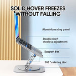 Stevige aluminium laptopstandaard met 360° draaibare schijf.