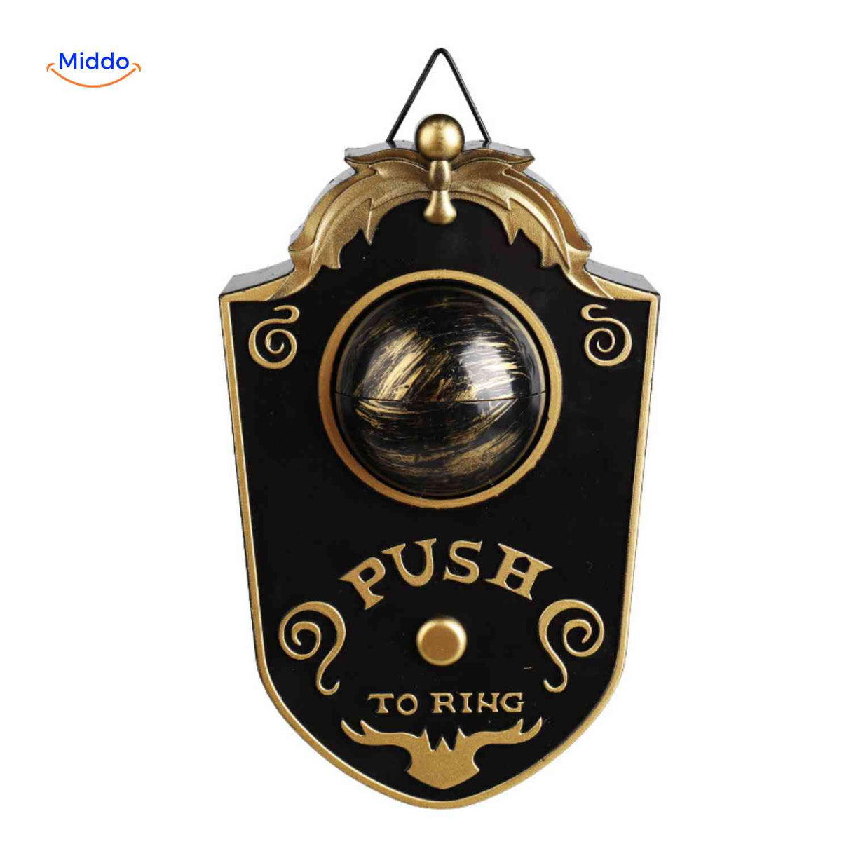 sonnette décorative halloween à oeil lumineux, accessoire incontournable pour la fête