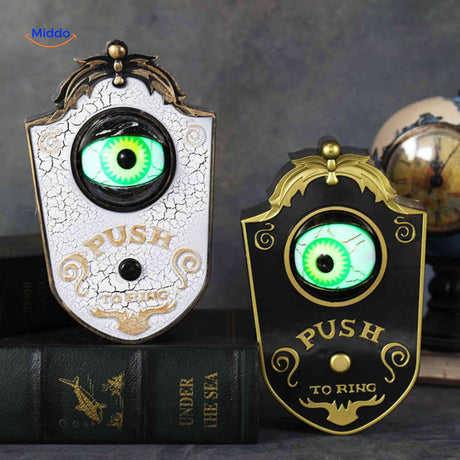 sonnette halloween oeil sinistre et lumineux pour une décoration d'entrée terrifiante