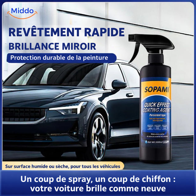 Spray Sopami™ à côté d’une voiture à la brillance miroir