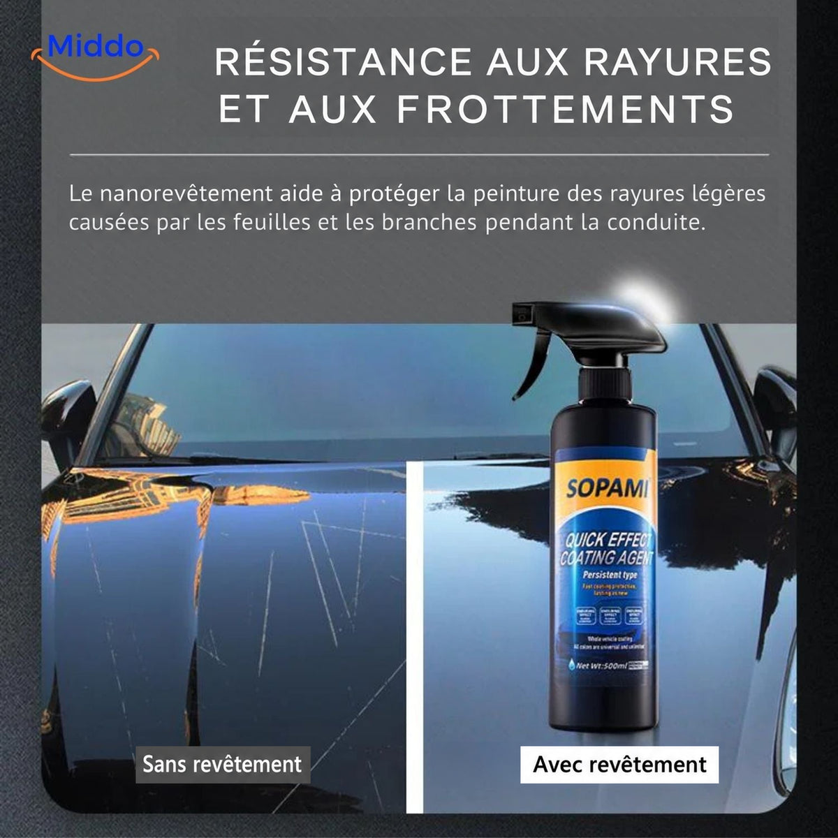 Sopami™ : comparaison entre peinture protégée et non protégée