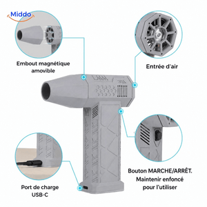 souffleur d'air turbojet pro utilisé pour nettoyer l'intérieur d'une voiture avec précision