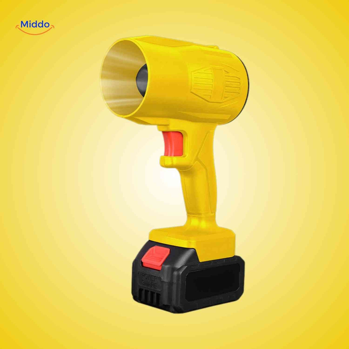 souffleur portable haute vitesse sur batterie presente en coloris jaune vif
