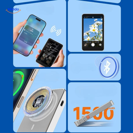 infographie des caractéristiques : bluetooth, wifi et batterie intégrée de 1500 mAh