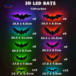 spooklight lamp 3d vleermuis led 72 stuks set halloween www.middo.nl