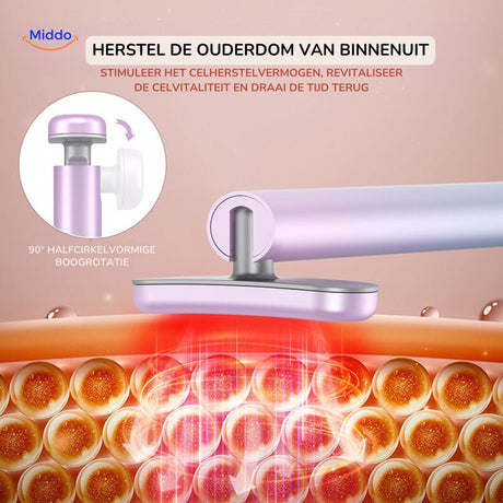 stylo ems fairyglow avec rotation à 90 degrés et luminothérapie, tête pivotante pour toutes les zones