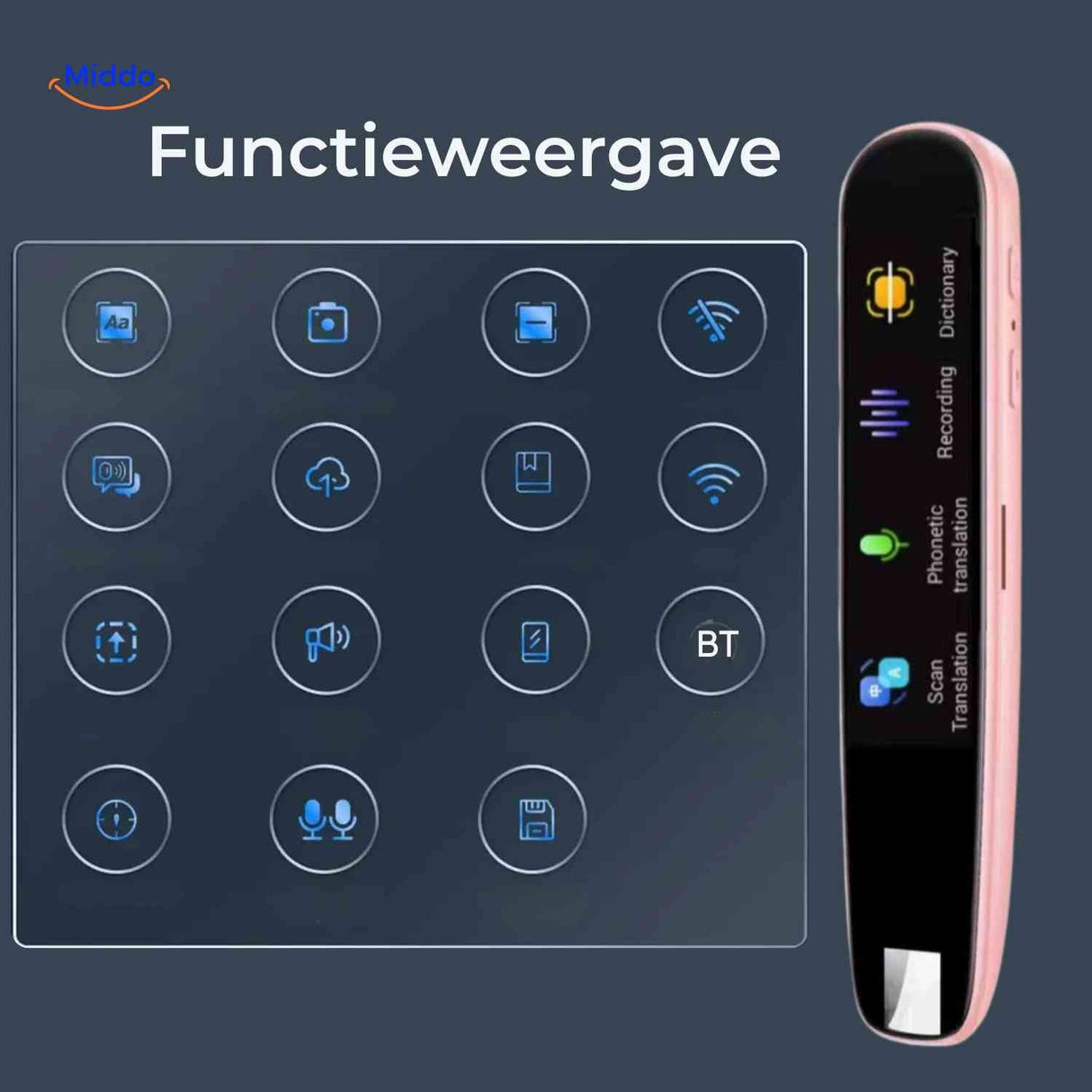 stylo traducteur avec boutons multifonctions et connectivité bluetooth pour une utilisation sans fil