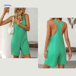 summiva jumpsuit groen zomers speels model met witte topje www.middo.nl
