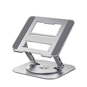 support argenté en aluminium pour ordinateur portable et tablette avec bras réglables