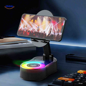 enceinte support induction utilisée pour regarder une vidéo sur smartphone