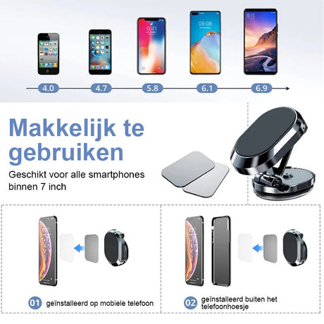 support magnétique voiture compatible avec tous smartphones jusqu'à 7 pouces