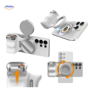 support magnétique avec rotation à 360 degrés pour orienter le smartphone dans toutes les directions