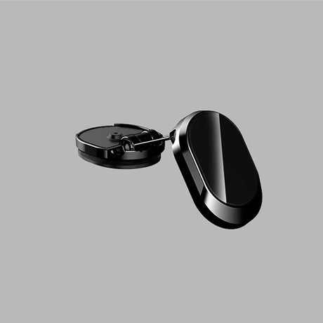 vue de côté du support magnétique pour téléphone, finition noire élégante