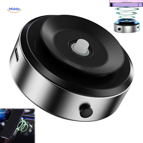 support magnetique voiture 360 portable en finition argent, design elegant et moderne