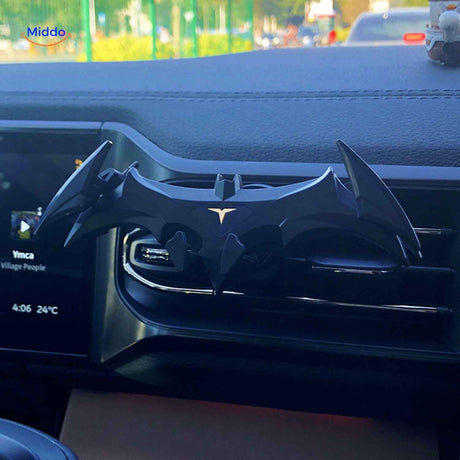 support smartphone pour grille d'aération de voiture au design chauve-souris unique