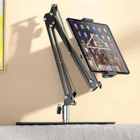 support tablette flexarm fixé sur un bureau pour une posture de travail confortable et ergonomique