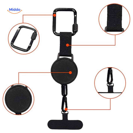 support téléphone rétractable avec tous ses accessoires et composants inclus dans le kit