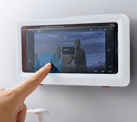 support téléphone douche étanche compatible écran tactile, utilisation sans retirer le téléphone