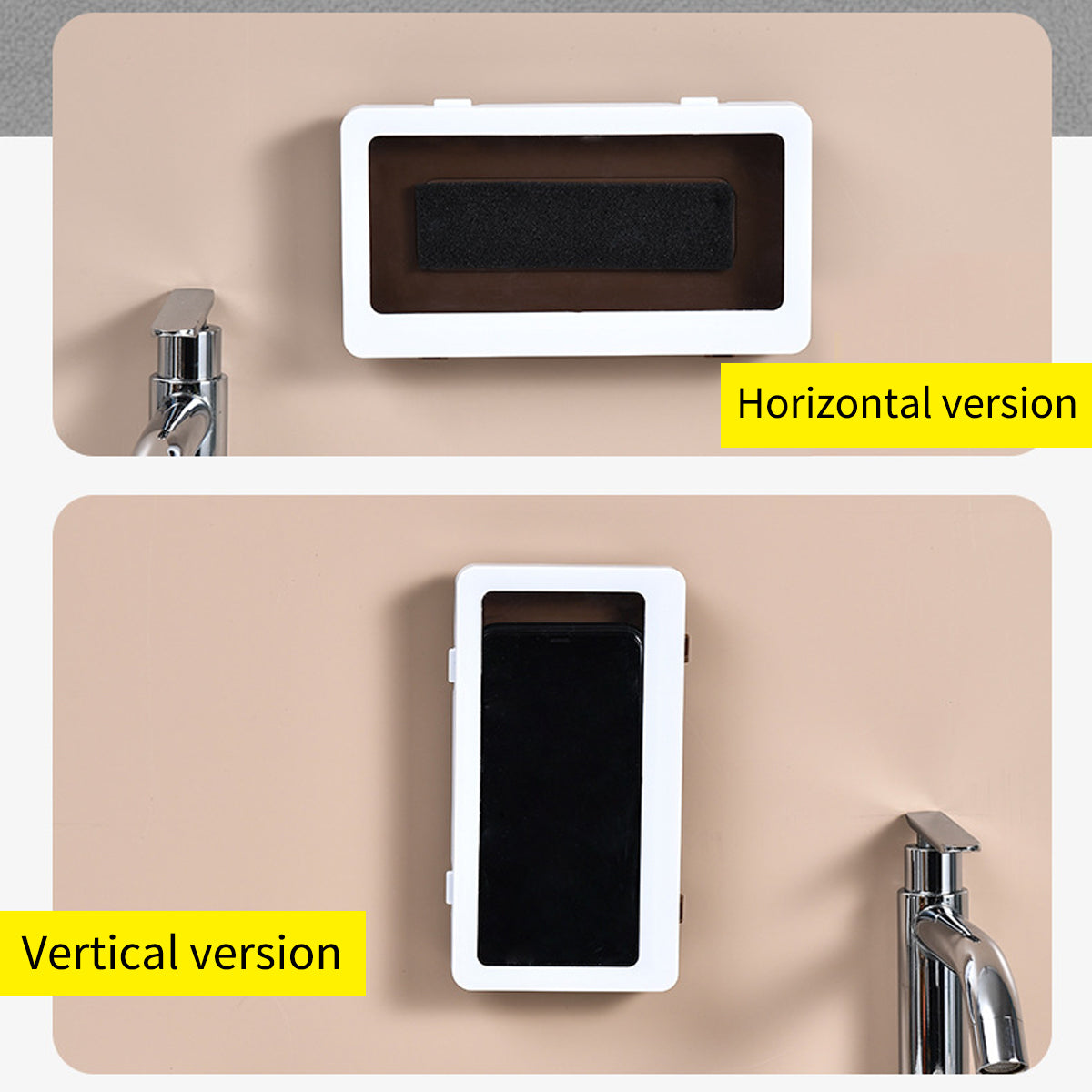 support téléphone douche étanche utilisable en orientation horizontale et verticale