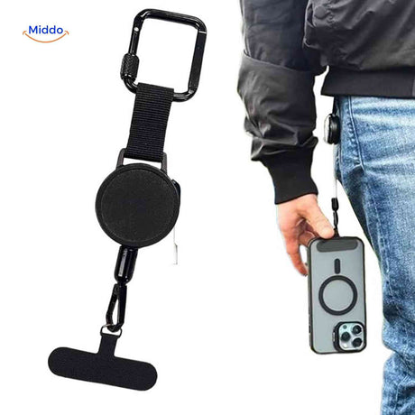 support téléphone accroché à la ceinture du pantalon, accès rapide et sécurisé