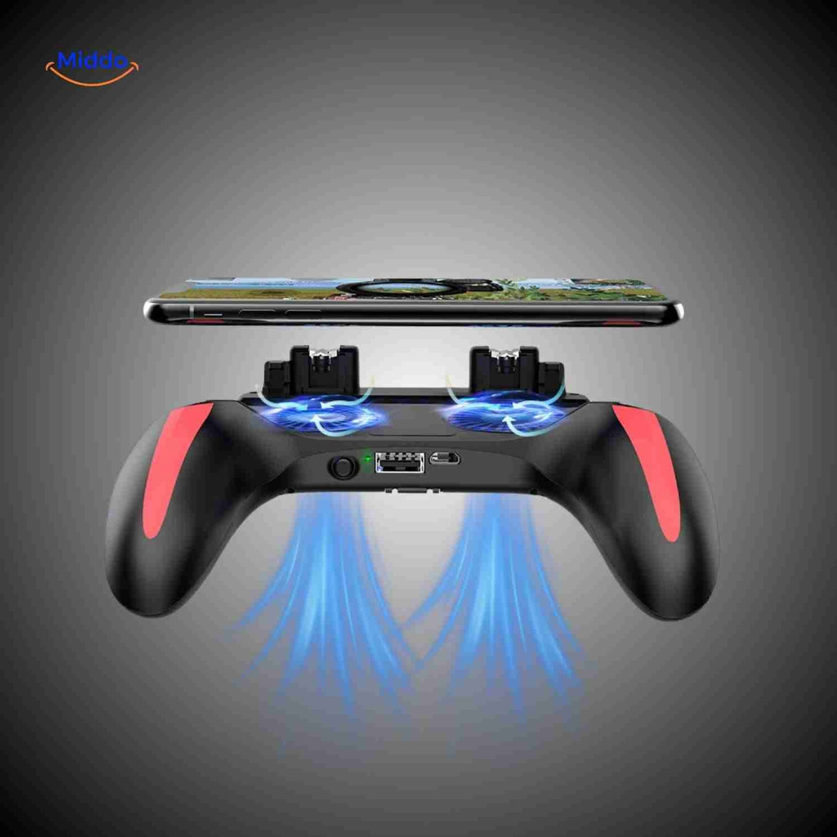 support téléphone universel avec gamepad et système de refroidissement par ventilateur intégré