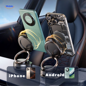 support magnétique universel compatible iPhone et Android, s'adapte à tous les smartphones courants