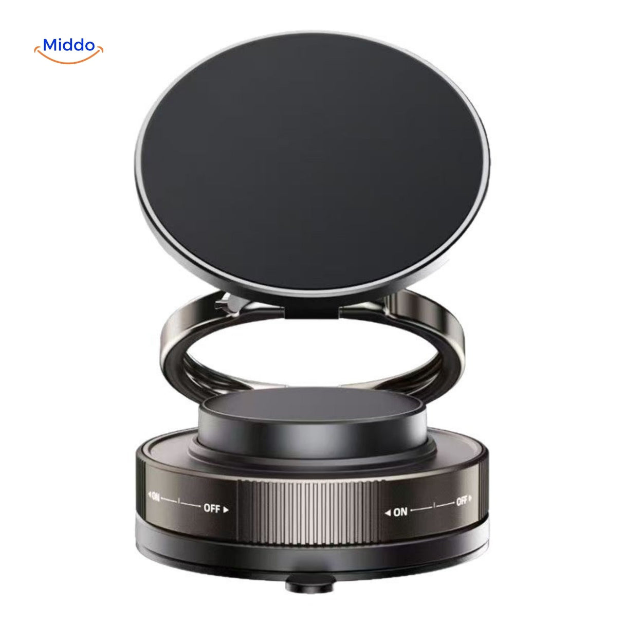 support téléphone magnétique coloris noir mat, finition élégante pour un usage quotidien discret