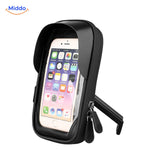 support téléphone moto avec béquille rétractable dépliée, vue de côté