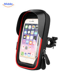 support téléphone moto avec finition rouge, compatible écran tactile