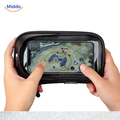 support téléphone moto avec protection étanche intégrale, résistant aux intempéries