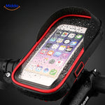 support téléphone moto finition rouge avec protection étanche contre la pluie