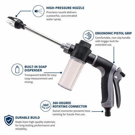 Pistolet à eau haute pression T8 pour tuyau d'arrosage, fonctions, vue 3