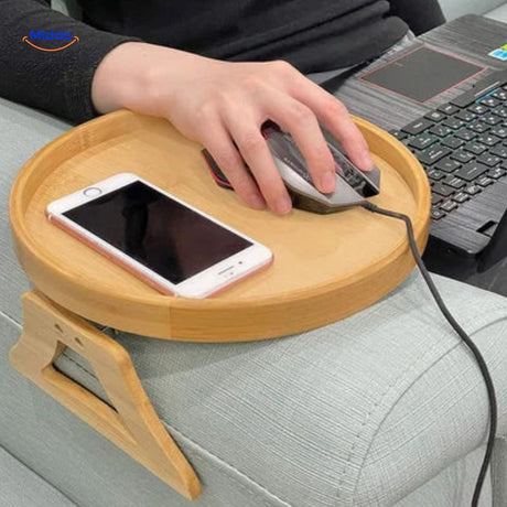 tablette pliante pour canapé avec smartphone et souris pour travailler sur ordinateur portable