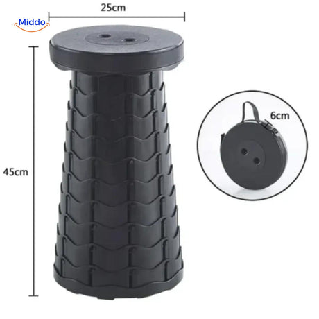 tabouret télescopique réglable en coloris noir, élégant et polyvalent pour tous les usages
