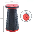 tabouret télescopique réglable en coloris rouge, compact et facile à transporter