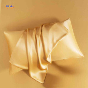 taie d'oreiller en satin doré, luxueuse et protectrice pour les cheveux