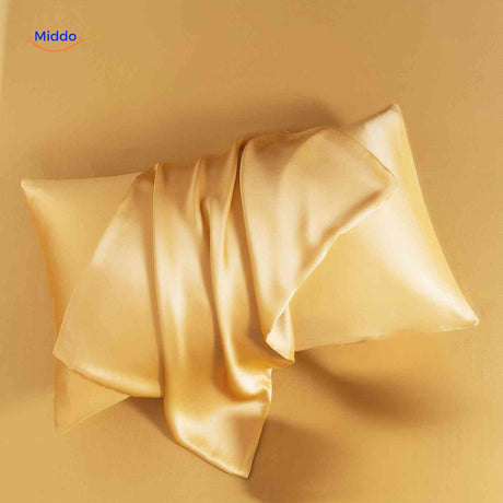 taie d'oreiller en satin doré, luxueuse et protectrice pour les cheveux