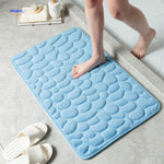 tapis de bain antidérapant absorbant coloris bleu clair