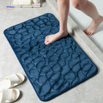 tapis de bain antidérapant absorbant coloris bleu foncé