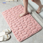 tapis de bain antidérapant absorbant coloris rose