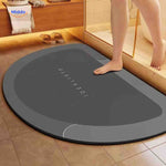 tapis de bain demi-rond séchage rapide, coloris gris foncé
