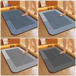 tapis de bain disponibles en quatre coloris et formes rectangulaire, ovale et demi-rond