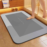 tapis de bain rectangulaire absorbant, coloris gris foncé