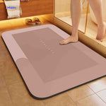 tapis de bain rectangulaire marron antidérapant et à séchage rapide