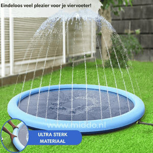 tapis d'eau avec jets de fontaines conçu pour rafraîchir les animaux de compagnie en été