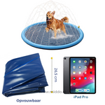 tapis d'eau pliable présenté en format replié et déplié pour un rangement facile