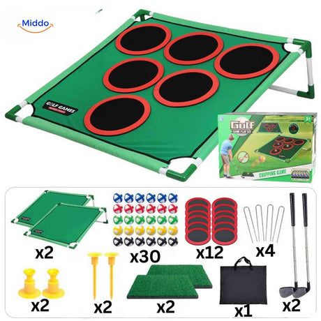 mega set de chipping golf avec tapis, cibles et balles pour pratiquer partout