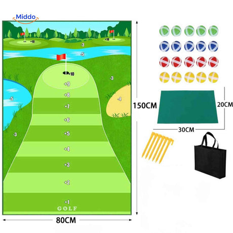 tapis de golf avec cibles de distance pour travailler la précision du swing
